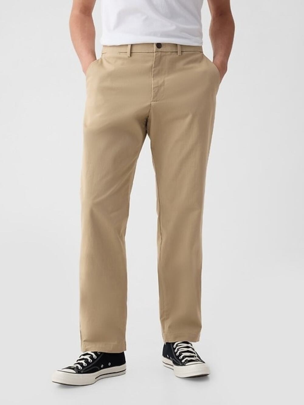 GAP Khakis Pants Beige Cotton Stretch Relaxed Straight Classic Chino Size 30x28